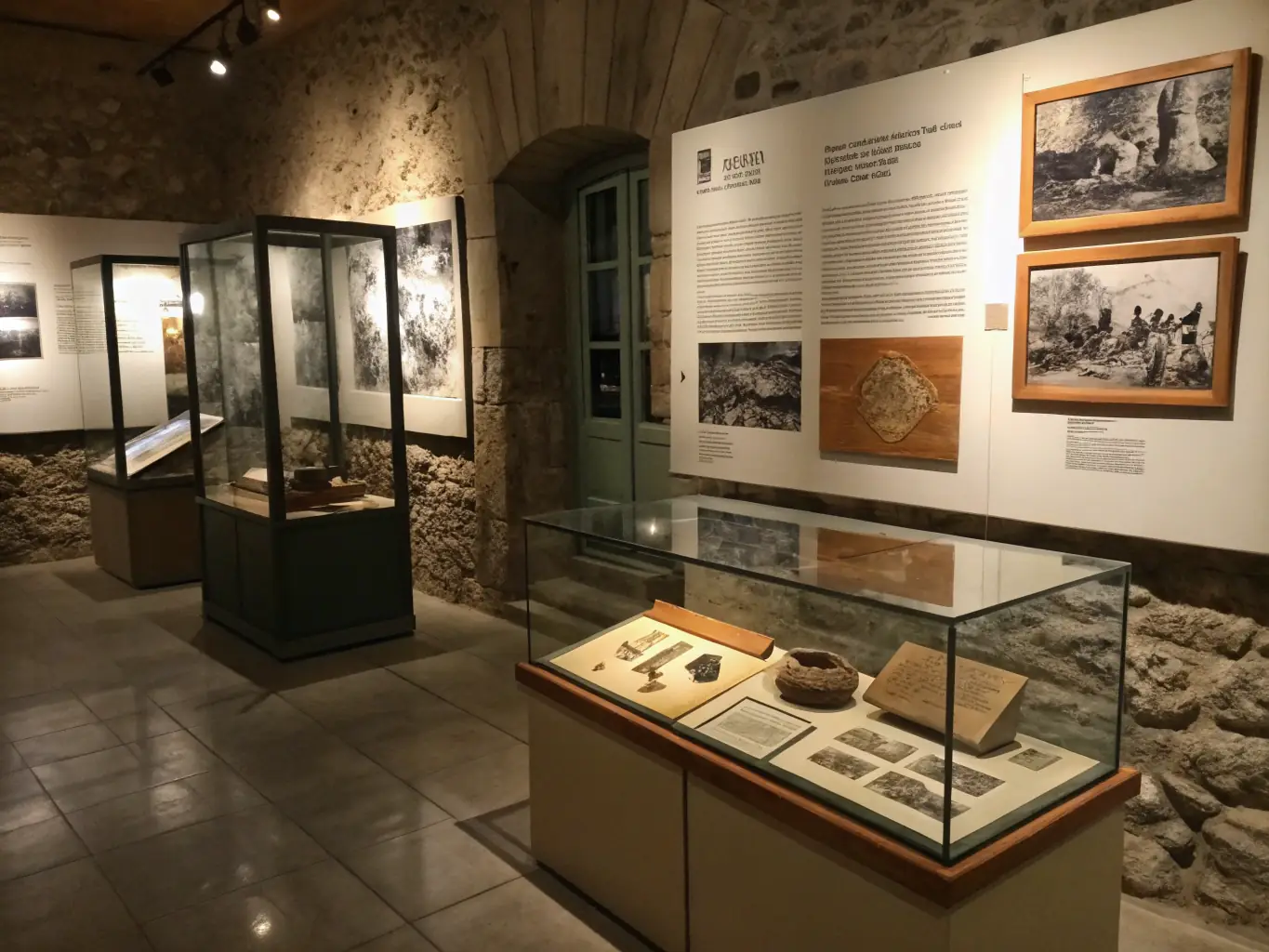 A photograph of a historical exhibition organized by AMIS DU VIEUX LA CIOTAT, showcasing artifacts and documents related to the town's past.