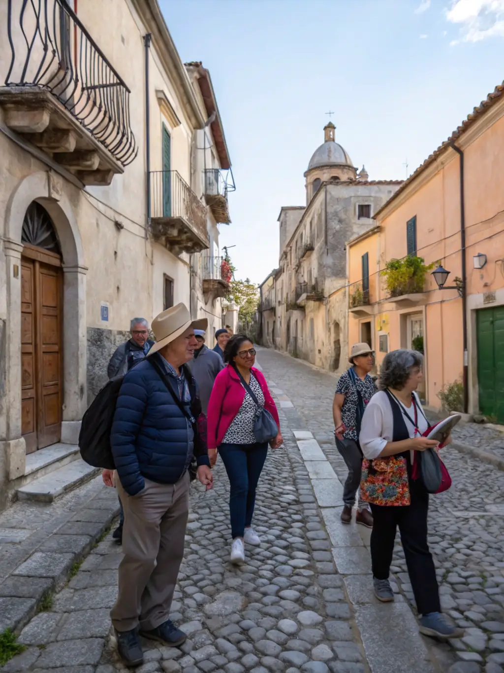 A photograph of a guided tour through the historical sites of La Ciotat, led by a knowledgeable member of AMIS DU VIEUX LA CIOTAT.